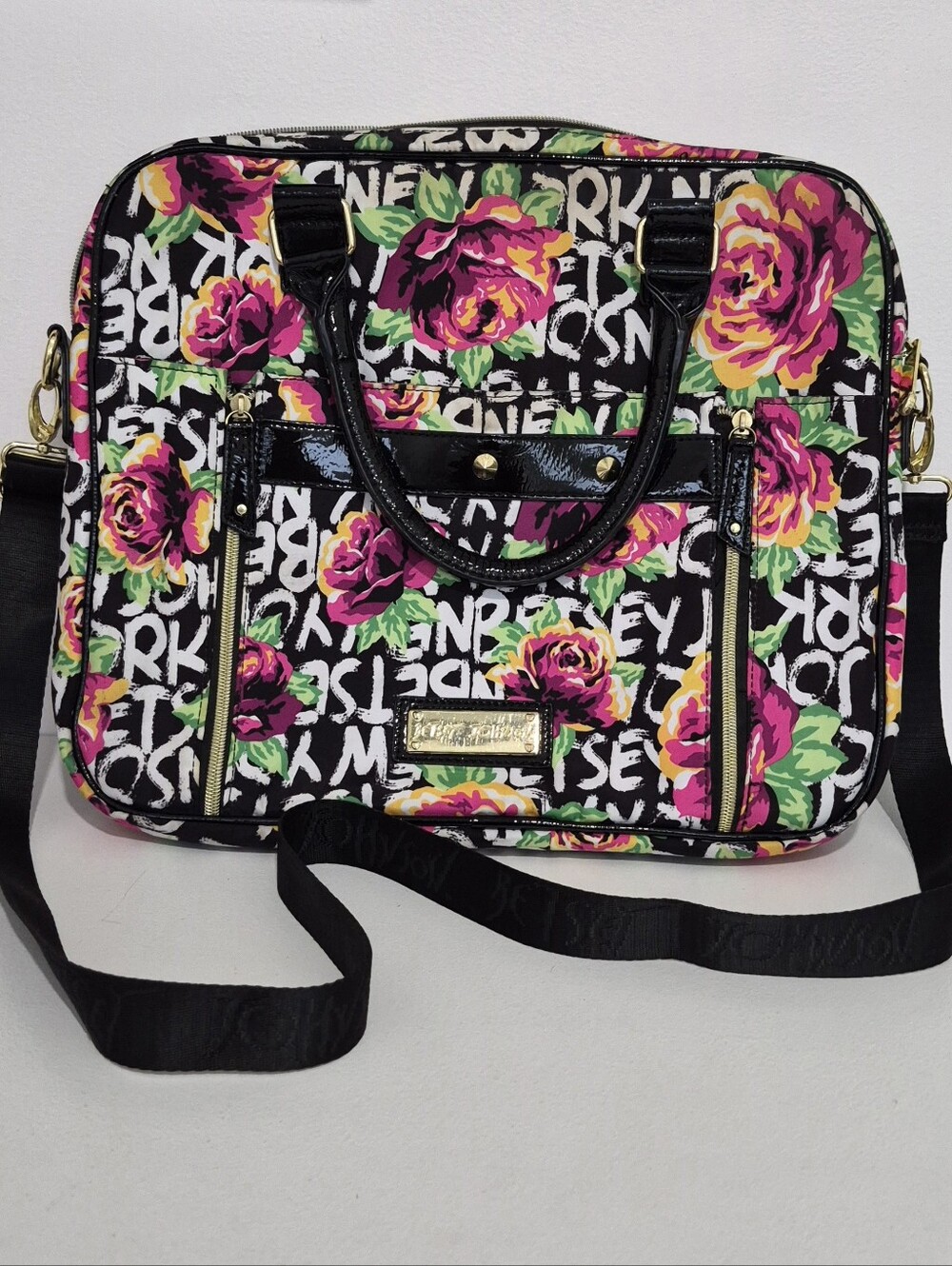 BETSEY JOHNSON FLORAL LAPTOP COMPUTER BAG